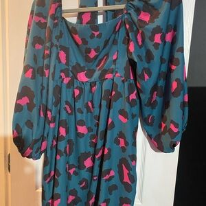 Stylish Teal and Pink Women's Dress